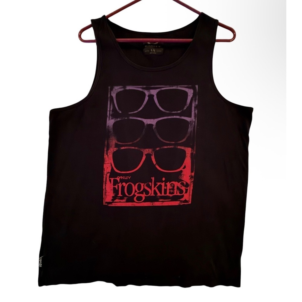 Oakley Frogskins Graphic Tank Top Mens Large Black Sunglasses Sleeveless Shirt